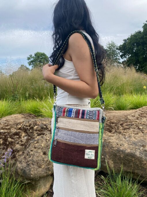 Boho Hemp Mini Bag Eco-Friendly Crossbody Purse for Festivals and Everyday Style