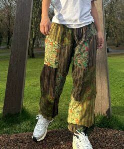 Groovy Mushroom Dance Unisex Hippie Trousers for Festival Vibes