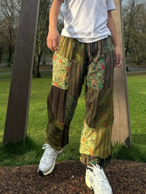 Groovy Mushroom Dance Unisex Hippie Trousers for Festival Vibes