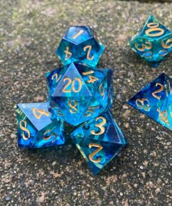 Cryomancer's Icy Grip 7-Piece Resin Dice Set for DnD