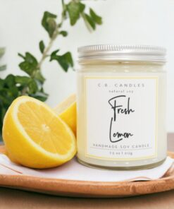 Invigorating Lemon Soy Candle 100% Natural, Handmade, Eco-Friendly