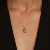 Pave Sun Tag Necklace Celestial Charm with Diamond Stones, a Minimalist Statement Piece for Her (NR184)