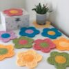 Handmade Daisy Crocheted Coasters Brighten Your Home with 100% Cotton Charm