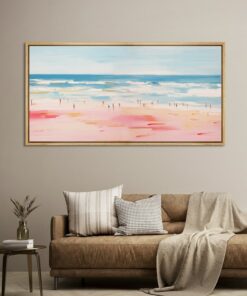 Panoramic Seascape Canvas Wall Art Abstract Beach Bliss, Ocean Waves, and Coastal Serenity