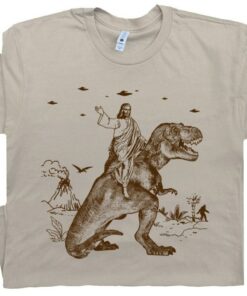 Jesus Riding Dinosaur T-Shirt The Ultimate Statement Piece for the Bold and Humorous