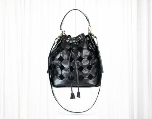 Handcrafted Black Leather Bucket Bag A Timeless Accessory for the Modern Woman