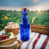 Personalized 16 oz Blue Glass Water Bottle Stay Hydrated, Stay Healthy