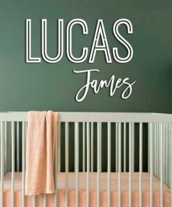 Personalized Wooden Name Cutouts Stacked Names, Last Name Wall Sign, Nursery Decor