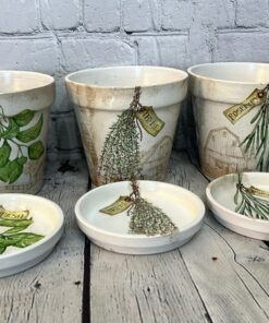 Terracotta Herb Haven Handcrafted Decoupage Pots for Your Culinary Oasis
