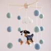 Bernese Mountain Dog and Cloud Baby Mobile A Celestial Adventure for Your Little One