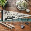 Life is Better in the Mountains Vintage Felt Pennant for Rustic Home Decor and Outdoor Enthusiasts