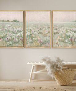 Enliven Your Abode with Nature's Embrace Framed Canvas Wall Art Set of 3 Wilderness Flower Abstracts