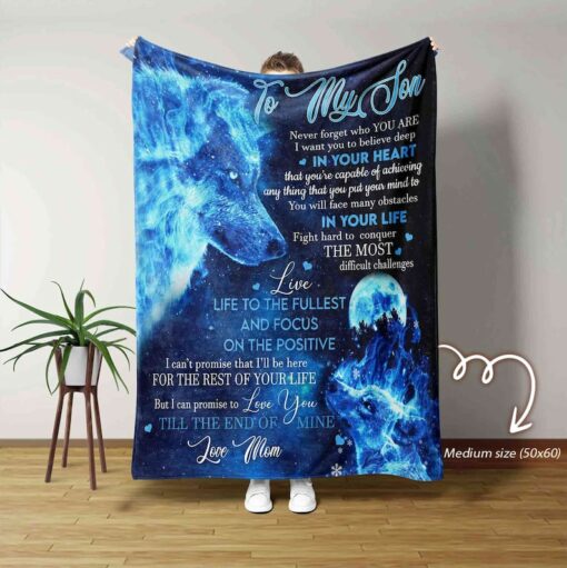 To My Son A Wolf's Embrace Blanket for Unbreakable Bonds