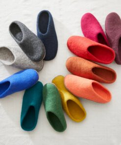 Cozy Comfort Fair Trade Eco Felt Mule Slippers with Suede Sole