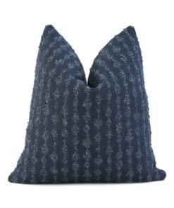 Kelly Wearstler Serai Boucl? Midnight Blue Throw Pillow Cover Elevate Your Home Decor with Designer Style