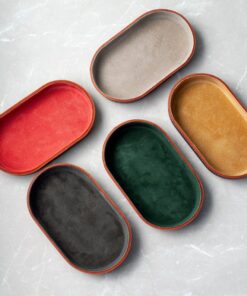 Luxurious Leather Catchall A Vibrant Organizer for Modern Living