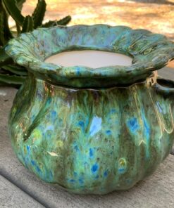 Emerald Elegance Self-Watering Ceramic African Violet Pot for Modern Homes
