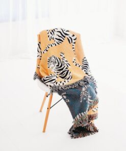 White Tiger Tapestry Majestic Animal Throw Blanket for Home Decor and Warmth