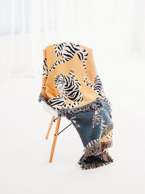 White Tiger Tapestry Majestic Animal Throw Blanket for Home Decor and Warmth