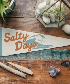Salty Days Felt Pennant Vintage Surf Vibes for Your Beachy Abode