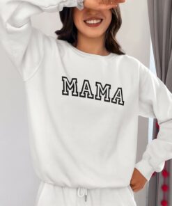 Cozy Fall Essentials Mama Sweatshirt, the Perfect Gift for Stylish Moms