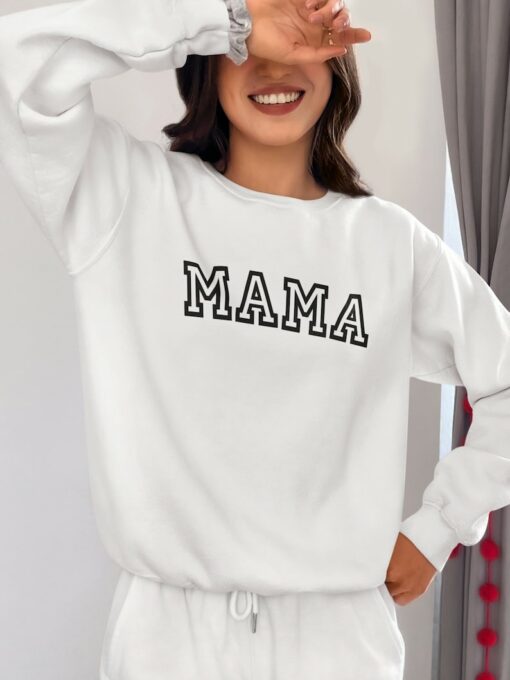 Cozy Fall Essentials Mama Sweatshirt, the Perfect Gift for Stylish Moms