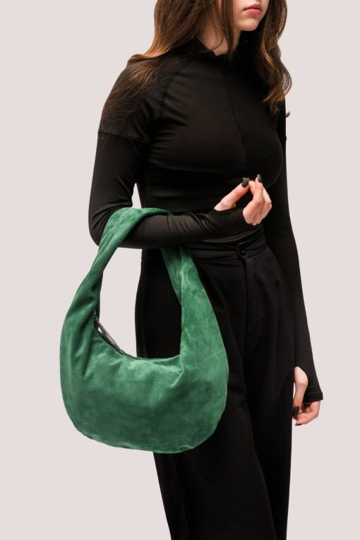 Luxurious Green Suede Hobo Bag A Timeless Accessory for the Modern Woman
