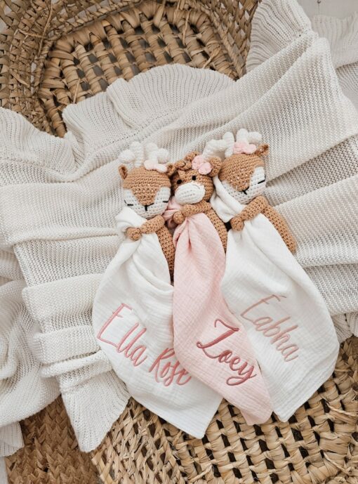 Personalized Baby Comforter Embroidered Security Blanket, Bunny Lovey, Muslin Comforter, Unique New Baby Gift, First Easter Present