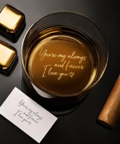Personalized Handwriting Whiskey Glass Premium Engraved Keepsake with Gift Box