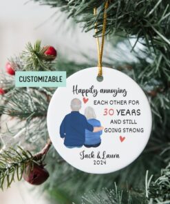 Celebrate 30 Years of Love Personalized Pearl Anniversary Ornament for Grandparents