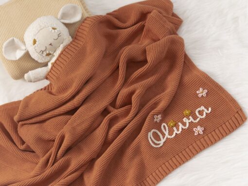 Personalized Baby Blanket Embroidered Name, Perfect Newborn Gift