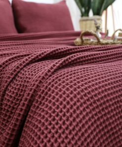 Cozy Comfort Indulge in the Soft Embrace of Our Cherry Waffle Cotton Blanket
