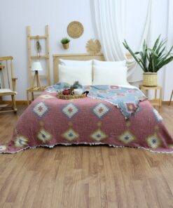 King-Size Jacquard Gauze Cotton Bedspread Elevate Your Bedroom with Boho Elegance