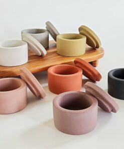 Concrete Salt and Pepper Cellar with Lid The Perfect Kitchen Companion for Seasoning and Style