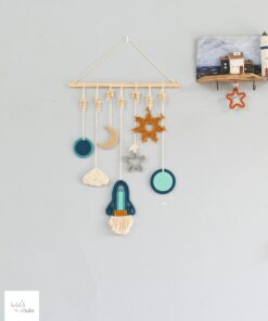 Celestial Tapestry Rocket Ship Wall Art for Cosmic Explorers