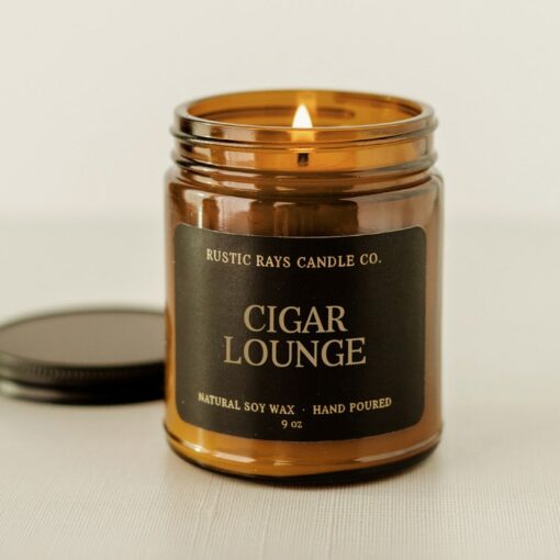 Aromatic Escape Premium Soy Candle for a Sophisticated Cigar Lounge Ambiance