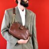 Timeless Treasure Vintage 80s Leather Shoulder Bag with Golden Chain