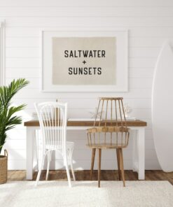 Coastal Serenity Saltwater, Sunsets, and Surf on Canvas