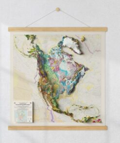Unveiling America's Grandeur 3D Geological Terrain Map Poster for an Immersive Exploration
