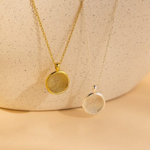 Personalized Fingerprint Necklace Cherished Memories Engraved in Sterling Silver