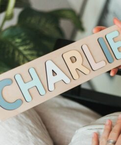 Personalized Wooden Name Puzzle A Cherished Gift for Baby Showers, First Birthdays, and Montessori Play
