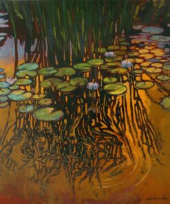 Dusk on the Pond A Tranquil Sunset Gicl?e Print by Jan Schmuckal