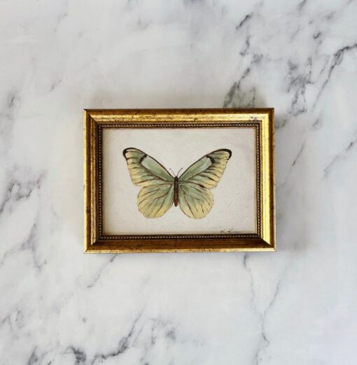 Unveiling the Beauty of Nature Original Oil Painting Print of a Delicate Green Butterfly