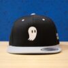 Fred the Ghost Embroidered Ghost Snapback Hat | Classic Black and Gray