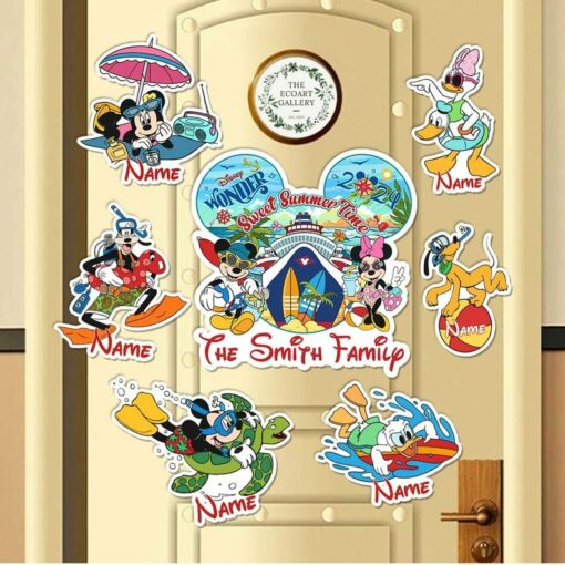Personalized Mickey and Friends Sweet Summertime Disney Cruise Magnet Capture Your Family's Magical Memories