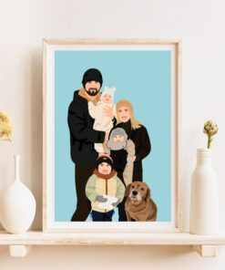 Personalized Family Portrait Capture Your Cherished Moments with a Custom Illustration