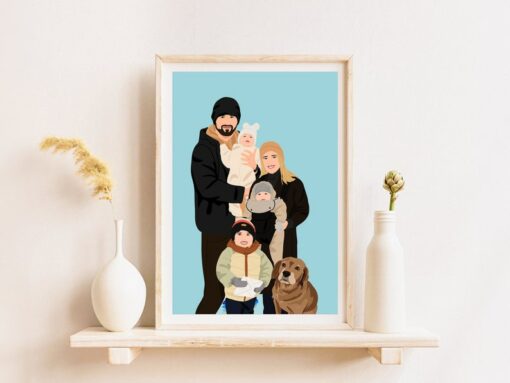 Personalized Family Portrait Capture Your Cherished Moments with a Custom Illustration