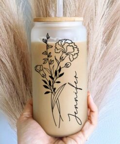 Personalized Birth Flower Tumbler A Timeless Gift for Her