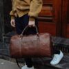 Premium Leather Travel Companion Your Ultimate Weekender and Gym Buddy
