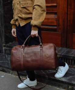 Premium Leather Travel Companion Your Ultimate Weekender and Gym Buddy